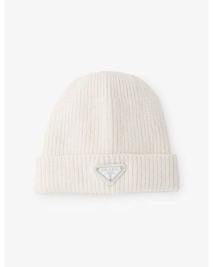 Prada Wool And Cashmere Beanie - White
