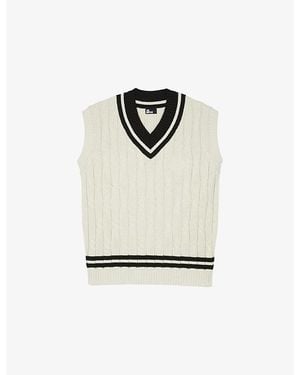 The Kooples V-Neck Cable-Knitted Cotton Vest - White