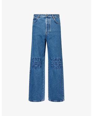 Loewe Logo-Anagram Baggy Denim Jeans - Blue
