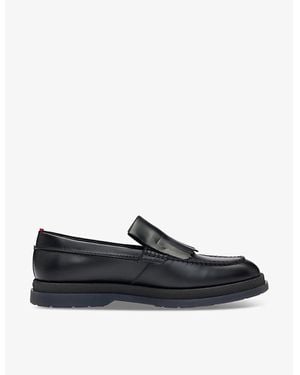 HUGO Tassel-Embellished Flat Leather Moccasins - Black