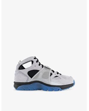 Nike Air Trainer Huarache Suede And Faux-Leather High-Top Trainers - Blue