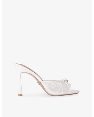 Carvela Kurt Geiger Isabella Lace Heeled Mules - White