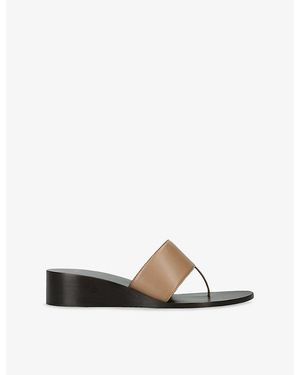 Jude Lucille Leather Wedge Sandals - Natural