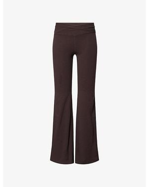 WE Are Tala Dayflex Wrap Flared Yoga Leggings - Brown
