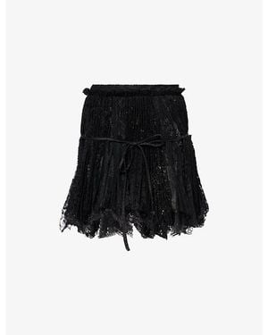 JW Anderson Curtain Multi-Layer Lace Mini Skirt - Black
