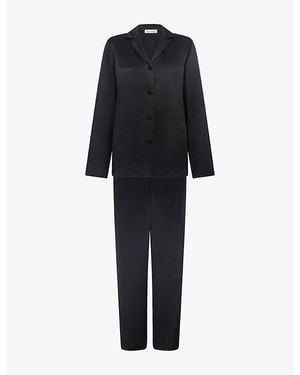 Agent Provocateur Cecily Relaxed-Fit Silk Pajama Set - Black