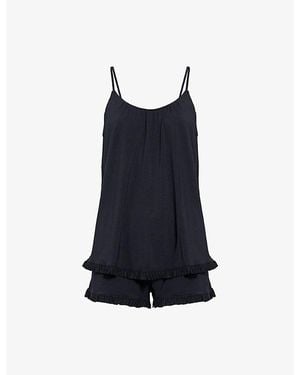 Eberjey Gisele Ruffle-Trim Modal-Jersey Pyjama Set - Blue
