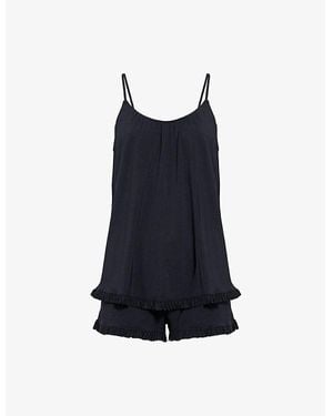 Eberjey Gisele Ruffle-Trim Modal-Jersey Pyjama Set - Blue