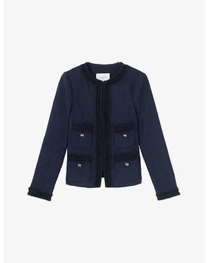 LK Bennett Charlie Tweed Cotton-Blend Jacket - Blue