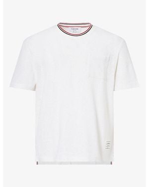 Thom Browne Textured Cotton-Blend T-Shirt - White
