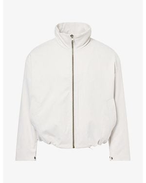 The Couture Club Funnel Woven Harrington Jacket - White