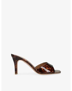 Gina Yasmin 55 Swarovski Comet Leather Mules - Brown