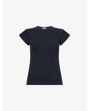 Agolde Edison Short-Sleeve Cotton-Blend T-Shirt - Blue