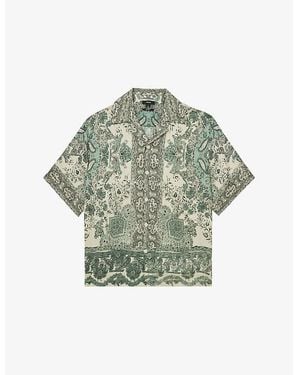 Reiss Samberg Paisley-Print Woven Shirt - Green