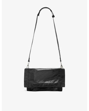 AllSaints Lutece Small Leather Cross-Body Bag - Black