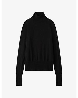 JOSEPH Yara Cashair High-Neck Cashmere Sweater - Black