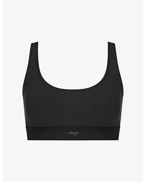 Sloggi Ever Ease Scoop-Neck Stretch-Cotton Bralette - Black