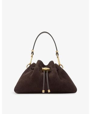 Jimmy Choo Cinch Small Suede Bucket Bag - Brown