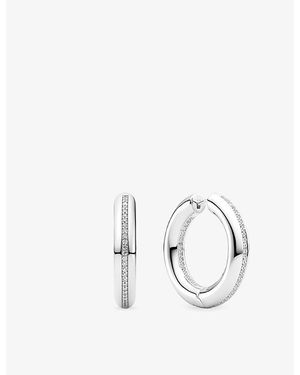 Sif Jakobs Palermo Medio Sterling- And Cubic Zirconia Hoop Earrings - Metallic