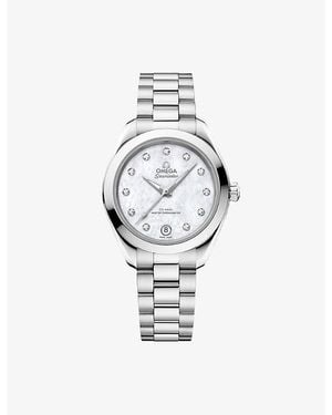 Omega Seamaster Aqua Terra 150M Stainless-Steel And 0.10Ct Diamond Watch 30Mm - Metallic