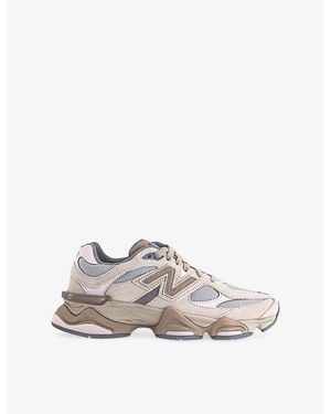 New Balance 9060 Suede And Mesh Trainers - White