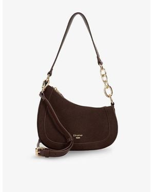 Dune Direction Small Suede Shoulder Bag - Brown