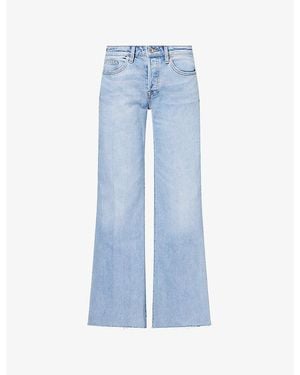 GOOD AMERICAN Vintage Low Relaxed Flare-Leg Denim Jeans - Blue
