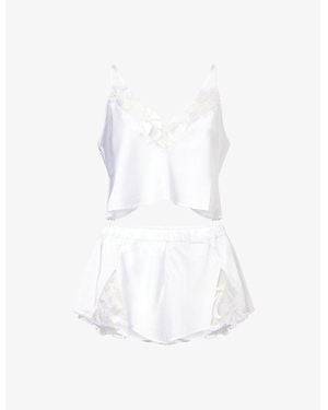 Bluebella Leonora Luxury Satin Cami And Short Set - White