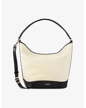 Sandro Tangoso Canvas Bucket Bag - White