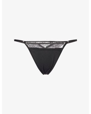 Calvin Klein Geo Stretch-Lace Thong - Grey