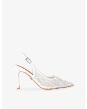 Carvela Kurt Geiger Positano Slingback Lace Heeled Courts - White