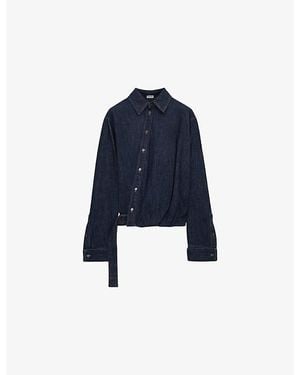 Loewe Cotton-Blend Draped Shirt - Blue
