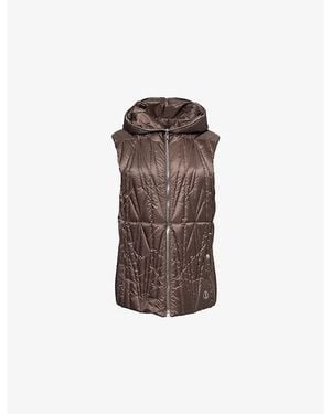 Rick Owens Geocamo Ziplock Hooded Shell-Down Vest - Brown