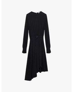 Loewe Draped Asymmetric Midi Dress - Black