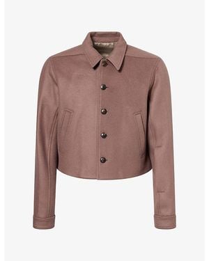 Rick Owens Brad Boxy Wool Jacket - Brown