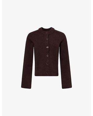Pretty Lavish Katarina Round-Neck Knitted Cardigan - Red