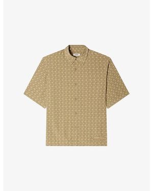 Sandro Link-Print Relaxed-Fit Woven Shirt - Natural