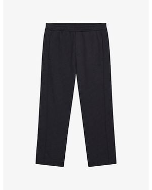 BOSS Jacquard-Pattern Elasticated-Waist Jersey Jogging Bottoms - Blue