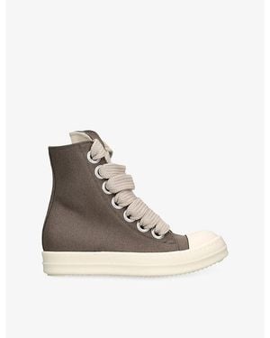 Rick Owens Jumbo-Lace High Canvas Sneakers - Brown