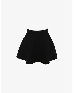 House Of Cb Rosina Flared Wool-Blend Mini Skirt - Black