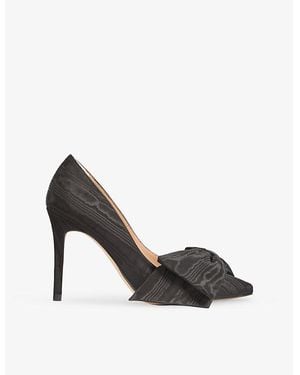 LK Bennett Vivi Bow Heeled Woven Courts - Black