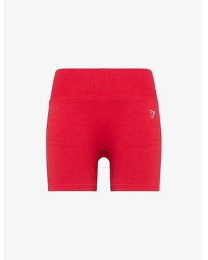 GYMSHARK Lift Varsity Stretch-Woven Shorts - Red