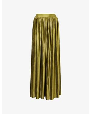 ‎Dima Ayad Pleated Wide-Leg Woven Pants - Green