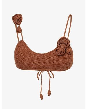 Devon Windsor Adrienne Crochet Bikini Top - Brown