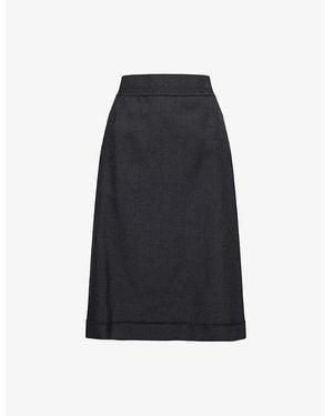 Maison Margiela Contrast-Satin High-Waist Woven Midi Skirt - Black