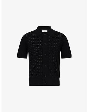 Tiger Of Sweden Araawen Short-Sleeve Knitted Polo Shirt - Black