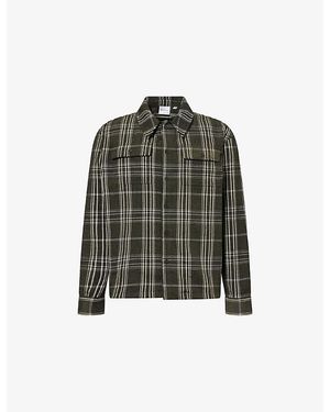 Daily Paper Chinelle Check-Print Cotton-Blend Shirt - Green
