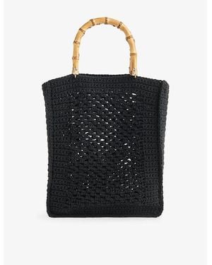 Whistles Bamboo-Handle Crochet Bag - Black