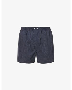 Derek Rose Plaza Polka Dot-Pattern Classic-Fit Cotton Boxer Briefs - Blue