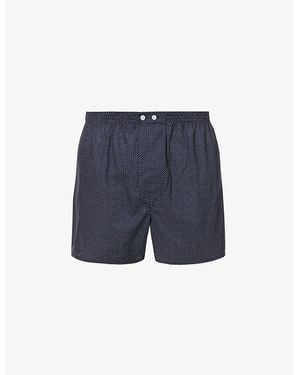 Derek Rose Plaza Polka Dot-Pattern Classic-Fit Cotton Boxer Briefs - Blue